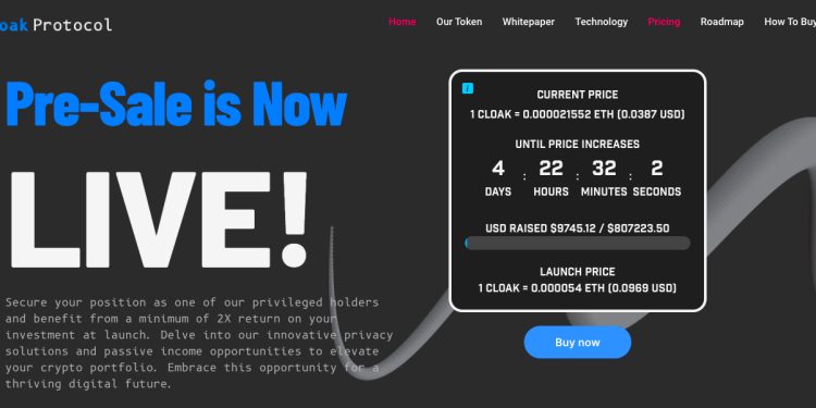New DeFi Cloak Protocol Offers Governance & Staking Benefits, Presale Now Open