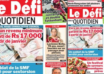 Voici la une du Défi Quotidien de ce Lundi 26 Novembre 2023 – News On Sunday