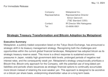 Investment Firm Makes BTC Its Strategic Reserve
